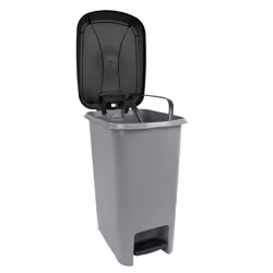 JVL Slim Plastic Lidded Foot Pedal Waste Bin, 40L, Grey - Additional view 8