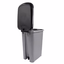JVL Slim Plastic Lidded Foot Pedal Waste Bin, 40L, Grey - Additional view 9