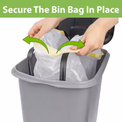 JVL Slim Plastic Lidded Foot Pedal Waste Bin, 60L, Grey - Additional view 11