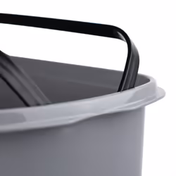 JVL Slim Plastic Lidded Foot Pedal Waste Bin, 60L, Grey