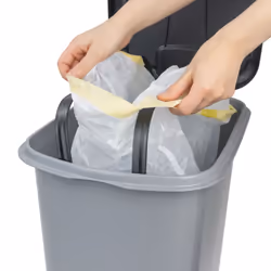 JVL Slim Plastic Lidded Foot Pedal Waste Bin, 60L, Grey - Additional view 7