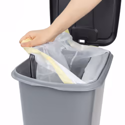 JVL Slim Plastic Lidded Foot Pedal Waste Bin, 60L, Grey - Additional view 8