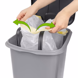 JVL Slim Plastic Lidded Foot Pedal Waste Bin, 60L, Grey - Additional view 9