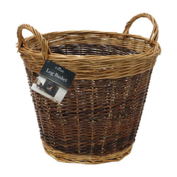 JVL Two Tone Willow Log Basket Medium