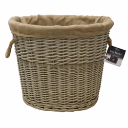 Antique Wash Oval Lined Chnkylog Basket
