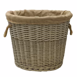 Antique Wash Oval Lined Chnkylog Basket