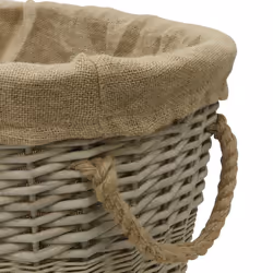 Antique Wash Oval Lined Chnkylog Basket