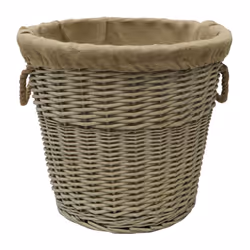 Antique Wash Round Lined Chnkylog Basket