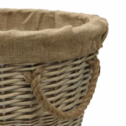 Antique Wash Round Lined Chnkylog Basket