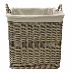 Antique Wash Willow Lined Logbasket
