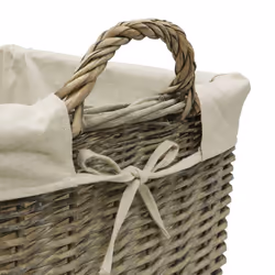 Antique Wash Willow Lined Logbasket