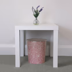 JVL Small Pink Sparkle Waste Paper Bin, 24.5cm x 26.5cm approx