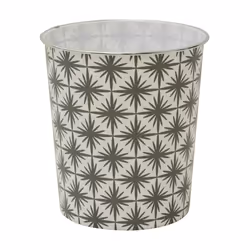 JVL 16-294 Geometric Grey Waste Paper Bin, 27 x 25cm approx, Polypropylene, Small