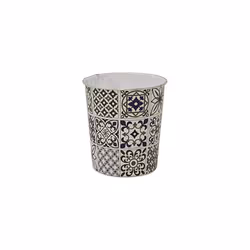 JVL Mosaic Navy Waste Paper Bin, 27cm x 25cm approx, Polypropylene, Small