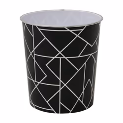 JVL Linear Black Waste Paper Bin, 27 x 25cm approx, Polypropylene, Small
