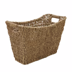 JVL Seagrass Newspaper Magazine Storage Rack, Wicker, Brown