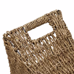 JVL Seagrass Newspaper Magazine Storage Rack, Wicker, Brown