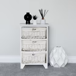 JVL Wimborne 3 Drawer Willow Storage Unit