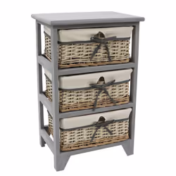 JVL Sherborne 3 Drawer Willow Storage Unit