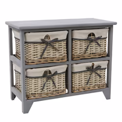 JVL Sherborne 2+2 Drawer Willow Storage Unit