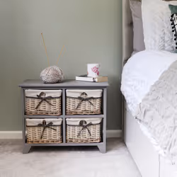 JVL Sherborne 2+2 Drawer Willow Storage Unit