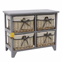 JVL Sherborne 2+2 Drawer Willow Storage Unit