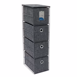 JVL Shadow 4 Drawer Narrow Fabric Storage Tower - Additional view 5