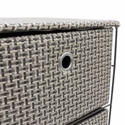 JVL Silva 4 Drawer Wide Fabric Storage Tower, Grey
