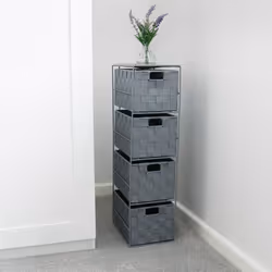 JVL Vichy 4 Drawer Narrow Nylon Storage Tower - Additional view 5
