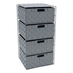 JVL Vichy 4 Wide Narrow Nylon Storage Tower