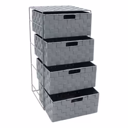 JVL Vichy 4 Wide Narrow Nylon Storage Tower