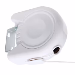 JVL Outdoor Wall Mountable Retractable Reel Washing Clothes Line, Plastic, White, 12 m
