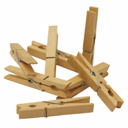 JVL Strong Wooden Retro Vintage Clothes Pegs, 24 Pieces