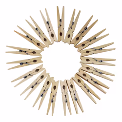 JVL Birch Wood Pegs, Pack of 102
