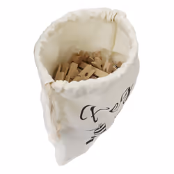 JVL Peg It, Peg Bag with Wooden Pegs, Pack of 100