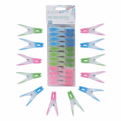 JVL Prism Soft Touch Leaf Design Pegs, Pack of 20