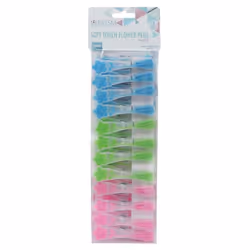 JVL Prism Soft Touch Flower Design Pegs, Pack of 20