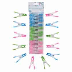 JVL Prism Soft Touch Flower Design Pegs, Pack of 20
