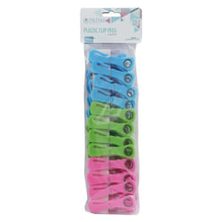 JVL Prism Plastic Clip Pegs with Hooks, Pack of 24