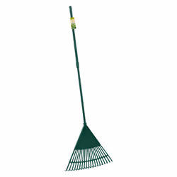 JVL Outdoor Garden Lawn Leaf Rake with Telescopic Handle