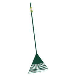 JVL Outdoor Garden Lawn Leaf Rake with Telescopic Handle