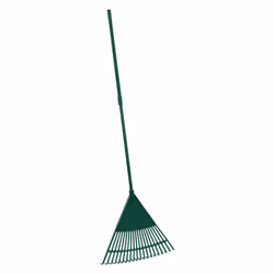 JVL Outdoor Garden Lawn Leaf Rake with Telescopic Handle