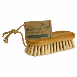 JVL Bamboo Hand Scrubbing Brush with Hemp Loop, Natural,