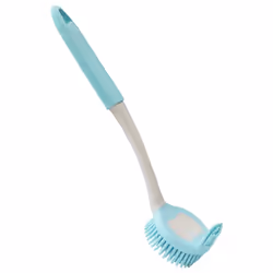 JVL Pro Clean Anti-Bacteria Rubber Dish Brush with Extra Bristles, Blue, One Size