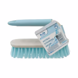 JVL Pro Clean Anti-Bacteria Scrubbing Brush with Handle, Blue, One Size