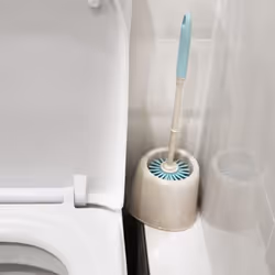 JVL Pro Clean Anti-Bacteria Rubber Toilet Brush and Holder, Blue, One Size