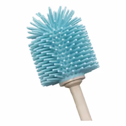 JVL Pro Clean Anti-Bacteria Rubber Toilet Brush and Holder, Blue, One Size