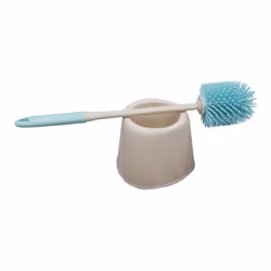 JVL Pro Clean Anti-Bacteria Rubber Toilet Brush and Holder, Blue, One Size