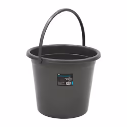 JVL 10 Litre Round Recycled Plastic Bucket, Grey