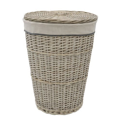 JVL Arianna Round Tapered Willow Basket, Grey Wash